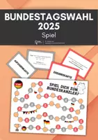 Vorschau - Spiele - Spiel: Bundestagswahl 2025 (Spiel dich zum/zur Bundeskanzler/in) #demokratiestärken - Deckblatt