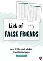 Vista previa - Hojas de trabajo - Understanding False Friends: Lista de falsos Amigos en inglés (con la traducción al español) - Portada