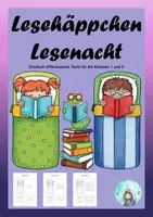 Vorschau - Arbeitsblätter - Lesehäppchen Lesenacht (Klassen 1 und 2) - Deckblatt