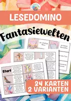Vorschau - Spiele - Lesedomino - Fantasiewelten - Deckblatt