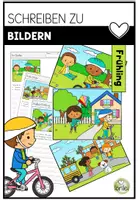 Vorschau - Arbeitsblätter - Schreiben zu Bildern - Wortarten - Wortgruppen - Sätze - Frühling - Deckblatt