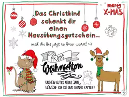 Vorschau - Poster - Hausübungsgutschein (Christkind) - Hausaufgabengutschein (Weihnachtsmann) - Deckblatt