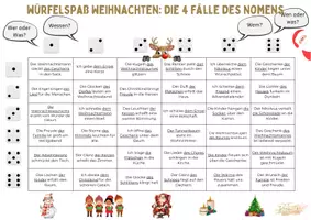 Vorschau - Spiele - Würfelspaß WEIHNACHTEN die 4 Fälle des Nomens Klasse 4/5 - Seite 1