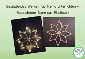Vorschau - Mal- und Bastelvorlagen - Beleuchteter Stern aus Eisstielen - Deckblatt