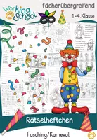 Vorschau - Arbeitsblätter - asching Karneval Rätselheft | Knobelaufgaben Grundschule Klasse 1-4 - Deckblatt