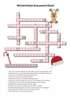 Vorschau - Arbeitsblätter - Winterliches Kreuzworträtsel - Deckblatt