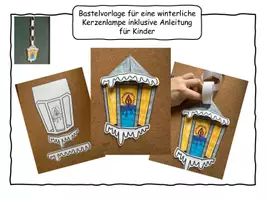 Vorschau - Mal- und Bastelvorlagen - Winterliche Bastelvorlage und Anleitung - Deckblatt