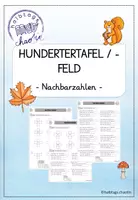 Vorschau - Arbeitsblätter - Hundertertafel/ -feld - Nachbarzahlen - Deckblatt