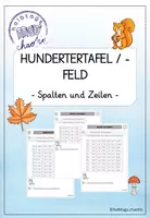 Vorschau - Arbeitsblätter - Hundertertafel/ -feld - Spalten und Zeilen - Deckblatt