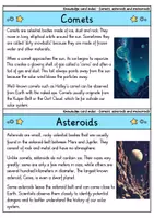 Vorschau - Bildkarten - Knowledge card index - Comets, asteroids and meteoroids | Astronomy (English) - Seite 1