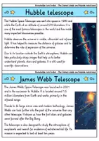 Vorschau - Bildkarten - Knowledge card index - The James Webb and Hubble Telescopes | Astronomy (English) - Seite 1