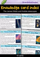 Vorschau - Bildkarten - Knowledge card index - The James Webb and Hubble Telescopes | Astronomy (English) - Deckblatt
