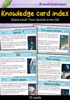 Vorschau - Bildkarten - Knowledge card index - Space travel: From Sputnik to the ISS | Astronomy (English) - Deckblatt