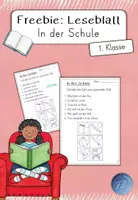 Vorschau - Arbeitsblätter - FREEBIE: Leseblatt - In der Schule (1. Klasse) - Deckblatt