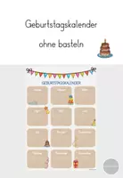 Vorschau - Anderer Materialtyp - Geburtstagskalender Grundschule ohne basteln - Deckblatt