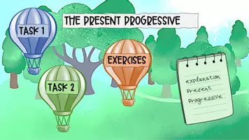 Vorschau - Arbeitsblätter - Interaktives PDF zur Einführung/ Übung Present Progressive - Seite 1