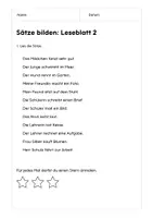 Vorschau - Arbeitsblätter - Sätze Bilden Übungen: Leseblätter & Verbinden - Seite 2