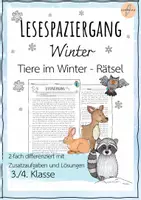 Vorschau - Arbeitsblätter - Lesespaziergang Tiere im Winter Rästel 3./4. Klasse Leseförderung - Deckblatt