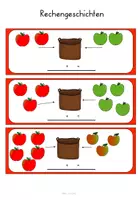 Vorschau - Bildkarten - Apfel🍎 - Rechengeschichten- im Zahlenraum 10 - Seite 1