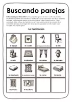Vorschau - Spiele - Spanisch Anfängerunterricht (A1). Memory® ähnliches Spiel (Paare finden) zum Thema "la casa" (habitación). - Seite 1