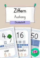 Vorschau - Poster - Zahlenplakate/Ziffern Aushang- Druckschrift - Deckblatt