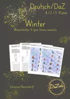 Vorschau - Unterrichtsreihen - Arbeitsblätter & Spiel Wortschatz Winter - Deckblatt