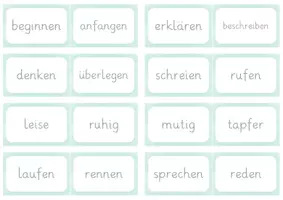 Vorschau - Spiele - Merk es dir! Spiel zu Synonymen Adjektive und Verben DAZ - Seite 2