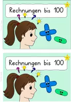 Vorschau - Aufgabenkarten - Erste Rechnungen im Zahlenraum 100 - Kartei/Heft schwieriger - Seite 1