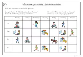 Vorschau - Arbeitsblätter - Information Gap Activity - Free time activities - Seite 3
