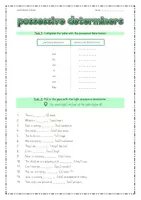Vorschau - Arbeitsblätter - Possessivbegleiter (possessive determiners) worksheet (mit Lösung) - Deckblatt