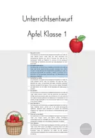Vorschau - Stundenentwürfe - Sachunterricht Apfel 1. Klasse Entwurf - Deckblatt