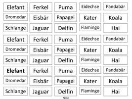 Vorschau - Interaktives Material - Blitzlesen - lautgetreue Wörter - Tiere - Seite 3