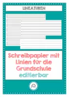 Vorschau - Arbeitsblätter - Lineaturen Grundschule. editierbar - Deckblatt