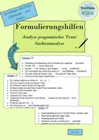 Vorschau - Merkblätter - Formulierungshilfen: Sachtextanalyse - Analyse pragmatischer Texte - Deckblatt