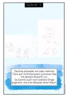 Vorschau - Mal- und Bastelvorlagen - Kunstprojekt Winter; Tiere auf Schlittschuhen; Tiere im Winter - Seite 1