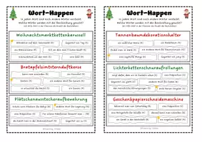 Vorschau - Aufgabenkarten - Zusammengesetze Nomen - Weihnachten Wörtersuche - Deckblatt