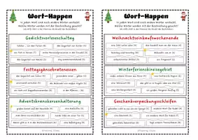 Vorschau - Aufgabenkarten - Zusammengesetze Nomen - Weihnachten Wörtersuche - Seite 2