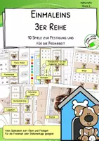 Vorschau - Stationenlernen - Einmaleins mit 3 - 3er Reihe - Spiele - Freiarbeit - Stationen - Lernwerkstatt - Deckblatt
