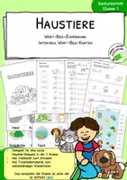 Vorschau - Spiele - Haustiere - Material für Klasse 1 - Arbeitsblätter, Freiarbeit, Bildkarten - Deckblatt