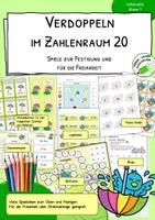 Vorschau - Stationenlernen - Rechenspiele - Verdoppeln - Zahlenraum 20 - Klasse 1 - Spiele - Freiarbeit - Deckblatt