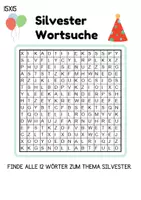 Vorschau - Arbeitsblätter - Wortsuchspiel/Wortsuche/Suchsel Silvester (Grundschule) - 4 Varianten - Seite 3