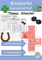 Vorschau - Arbeitsblätter - Bilderwürfel Silvester - DaZ/DaF, Deutsch (Spiel) - Deckblatt
