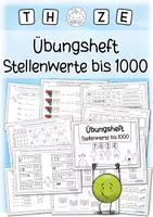 Vorschau - Arbeitsblätter - Stellenwerte im Zahlenraum bis 1000 I Übungsheft - Deckblatt
