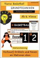 Vorschau - Stationenlernen - Basketball an Stationen - Deckblatt
