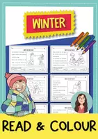 anteprima - Esercizi - Winter read and colour - 8 immagini; 2 versioni differenziate (inglese) - Pagina di copertina