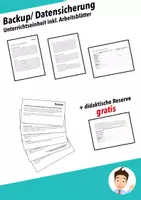 Vorschau - Unterrichtsreihen - Unterrichtseinheit mit Arbeitsblättern zum Thema Backup und Datensicherung - Deckblatt