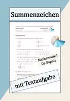 Vorschau - Arbeitsblätter - Summenzeichen - Deckblatt