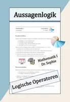 Vorschau - Arbeitsblätter - Aussagenlogik Anwendung Logische Operatoren - Deckblatt