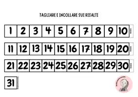 anteprima - Poster - FASCIA NUMERICA DA PARETE E DA TAVOLO DA 1 A 31 - Pagina 2