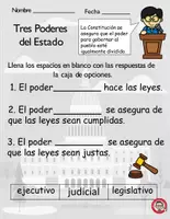 Vista previa - Hojas de trabajo - Estudios Sociales Los Tres Poderes del Estado - página 3